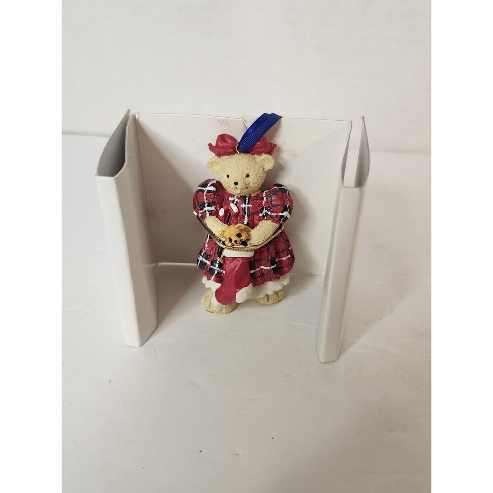 Muffy Red Flannel Christmas Tree Ornament Muffy Vanderbear Collection NABCO 1993